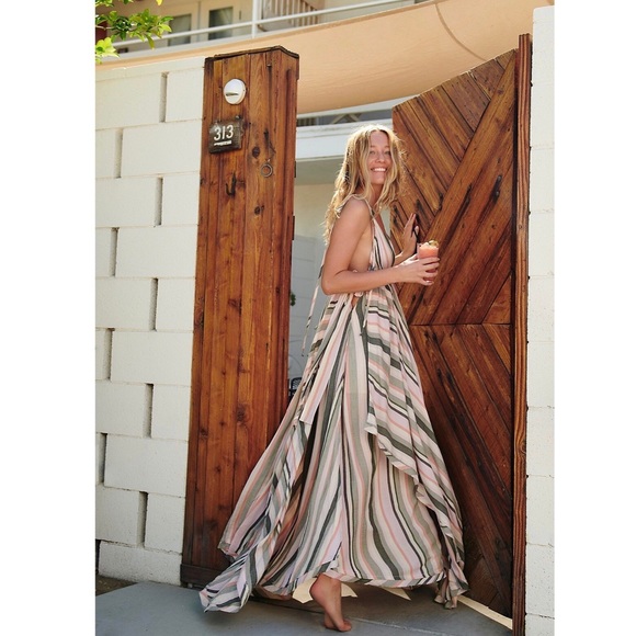 Free People Dresses & Skirts - Free People Tropical Heat Striped Maxi Dress XS